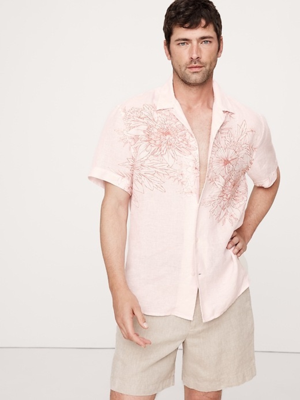 BANANA REPUBLIC STANDARD-FIT LINEN RESORT SHIRT
